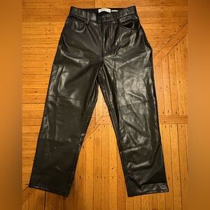 Abercrombie & Fitch Vegan Leather Pants in Black